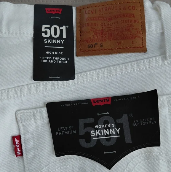 Levi's 501 High Rise Skinny In Cloud Over Sz 28 Nwt - Picture 8 of 15